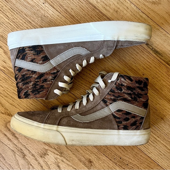 Vans Sk8 Hi 46 Ultracush Leopard Suede Hi Tops Woman’s Size 8 Men’s 6.5 - Picture 2 of 16